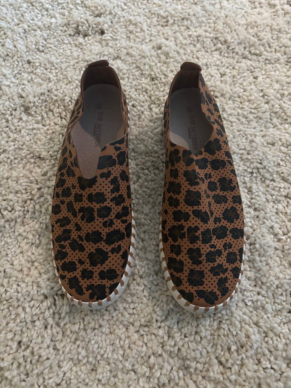 Ilse Jacobsen Tulip Woman's Leopard-Print Rubber Slip on Shoes Size 38